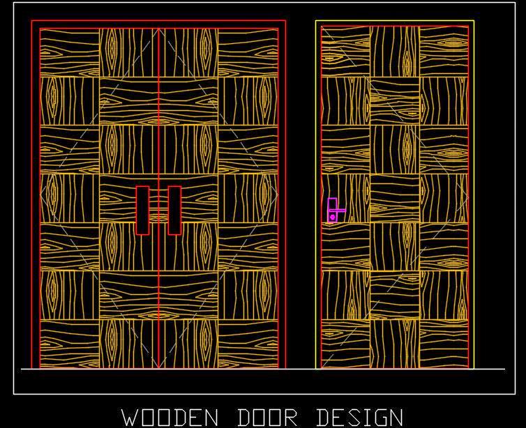 Modern Wooden Door CAD Block Collection